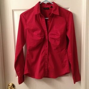 NWT New York & Company red button up shirt, size 4